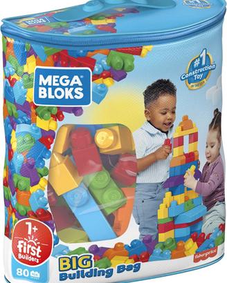 Mega Bloks-Big Building Bag, 80 Pezzi