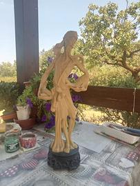 Statua di pescatore cinese vintage 