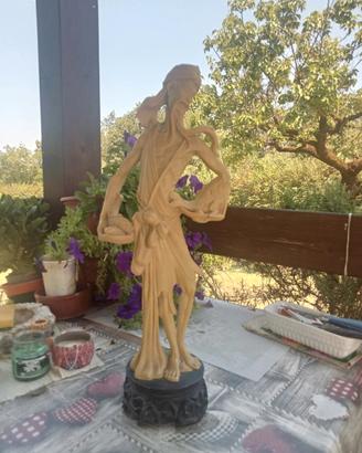 Statua di pescatore cinese vintage 