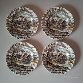 4 Piattini inglesi Myott Staffordshire Royal Mail