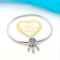 Bracciale argento 925 misura 19 zirconi piume