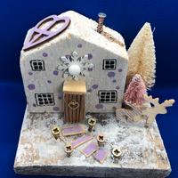 Villaggio di Natale casetta in legno fatta a mano