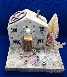 Villaggio di Natale casetta in legno fatta a mano