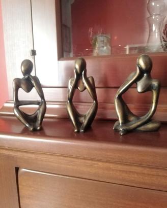 Set di 3 figure uomo pensatore 