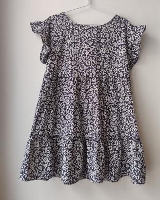 Vestito OVS taglia M cotone - Blu a fiori bianchi