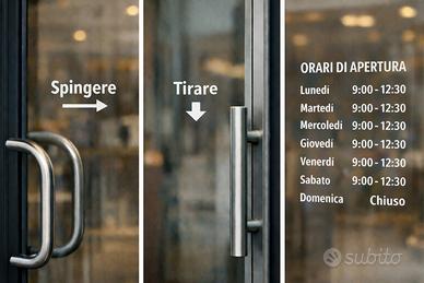 Scritte adesive personalizzate per vetrine e porte