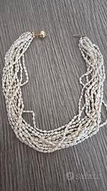 Collana multifilo perle barocche in oro 18K
