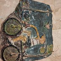 Ceramica d’arte CICLISMO d'epoca - Firmata 1954
