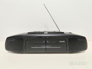 radio stereo con doppio lettore di audiocassette
