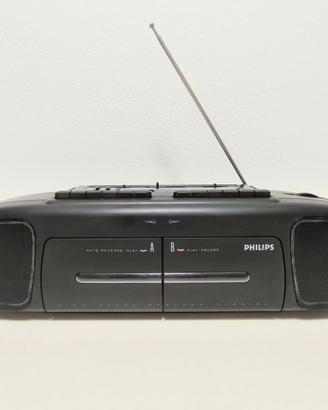 radio stereo con doppio lettore di audiocassette
