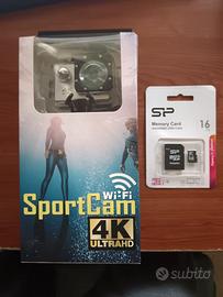 Action camera Sport cam 4k più memory card da 16 G