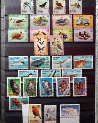 Francobolli Uccelli 40 valori nuovi/usati