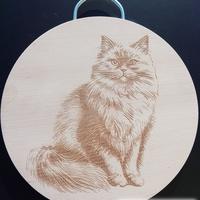 Tagliere con incisione al laser  - Gatto
