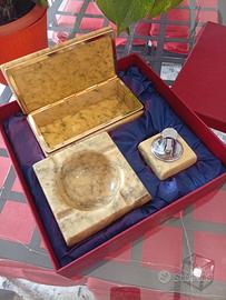 Set da Fumo Vintage in Alabastro Genuino Anni '60/