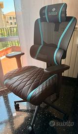 Eureka ergonomic sedia gaming nero, blu