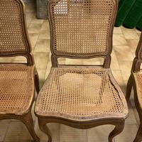 5 sedie in stile Luigi XV provenzali paglia