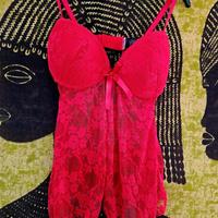 Babydoll in pizzo rosso 