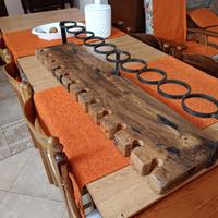 Mensola porta bottiglie e porta bicchieri