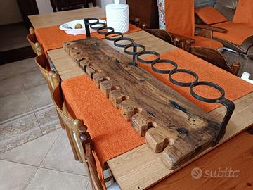 Mensola porta bottiglie e porta bicchieri