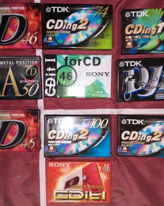 25 Audiocassette vuote TDK/SONY-blisterate NUOVE