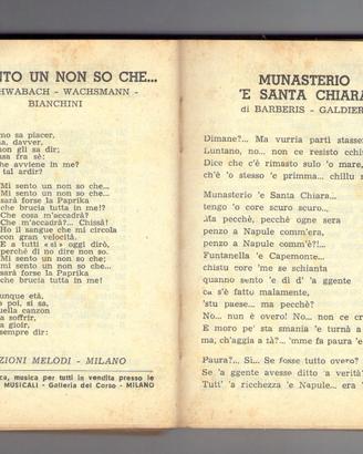 Antico libretto canzoni Messaggerie Musicali