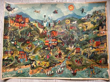 Mappa originale fantasy di Wanderland 1965