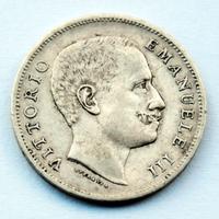 Moneta "1 LIRA" in argento "AQUILA SABAUDA" 1907