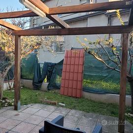 Pergola Legno Massiccio 3x2.6m-Travi Robustissime