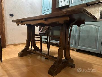 tavolo frattino in noce apertura a libro