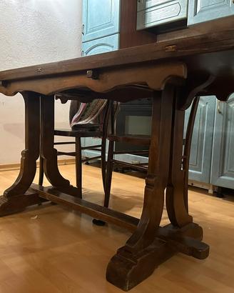 tavolo frattino in noce apertura a libro