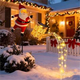 Babbo Natale con Innaffiatoio Luminoso Solare