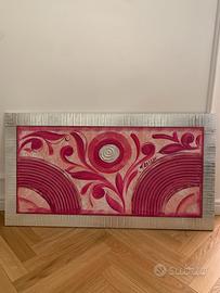 Quadro decorativo rosa argento florale