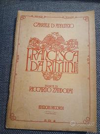 Libretto Opera Francesca da Rimini 1914 D'Annunzio