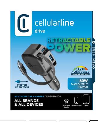 Caricabatterie auto avvolgibile Roller 60W – Nuovo