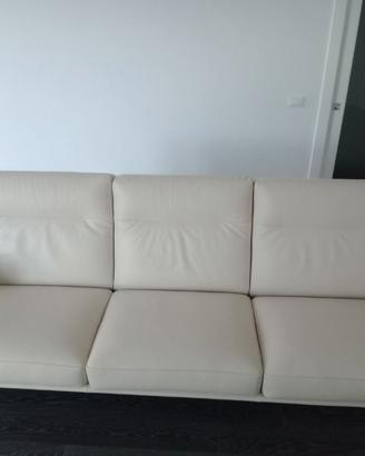 Divano Samoa in vera pelle colore mandorla