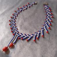 Collana Pendenti Pietre Corallo Etnica Boho 