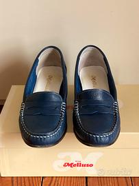Mocassini donna in pelle blu MELLUSO 35/36
