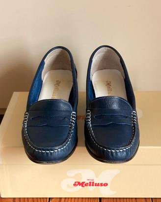 Mocassini donna in pelle blu MELLUSO 35/36