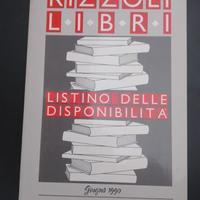 Libro LISTINO DELLE DISPONIBILITA' RIZZOLI 1990