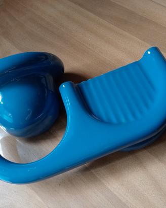 portasapone e bicchiere in ceramica 