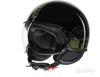 TG S CASCO MOMO DESIGN FGTR CLASSIC STRIPES NERO L