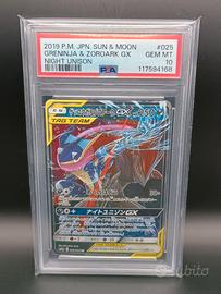 Pokemon Greninja & Zoroark GX sm9a 025 PSA 10