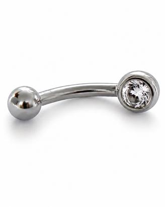 Piercing ombelico oro bianco e zircone