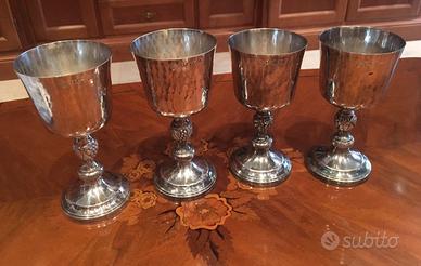 BRANDIMARTE  4 Calici RINASCIMENTO Argento 800