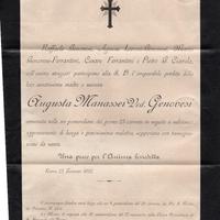 Biglietto affrancato condoglianze 1892