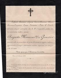 Biglietto affrancato condoglianze 1892