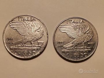 50 centesimi 1940 1941 Regno d'Italia  Vittorio Em