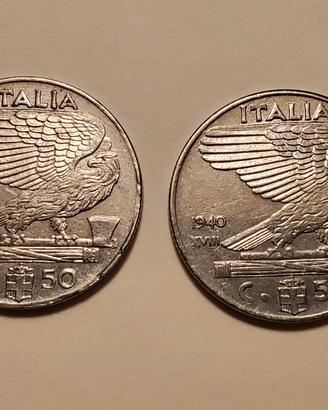 50 centesimi 1940 1941 Regno d'Italia  Vittorio Em