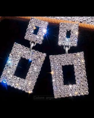 orecchini quadrati strass