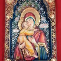 icona bizantina Madonna con bambino cm 35 x 25